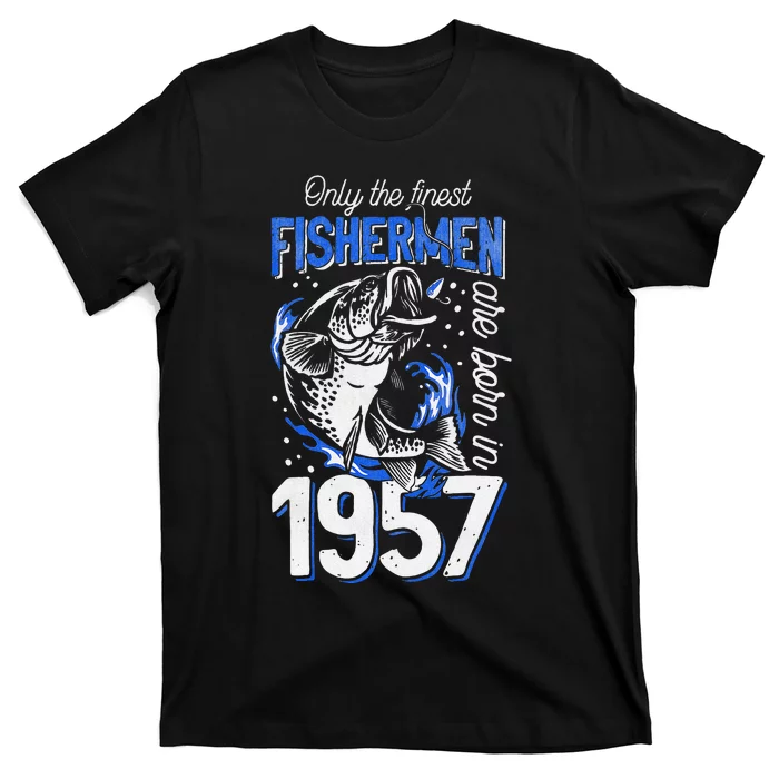 Gift For 63 Years Old Fishing Fisherman 1957 63rd Birthday T-Shirt