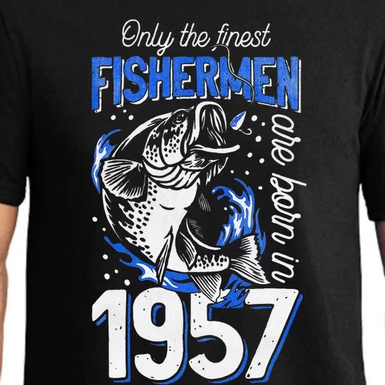 Gift For 63 Years Old Fishing Fisherman 1957 63rd Birthday Pajama Set