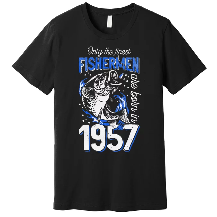 Gift For 63 Years Old Fishing Fisherman 1957 63rd Birthday Premium T-Shirt