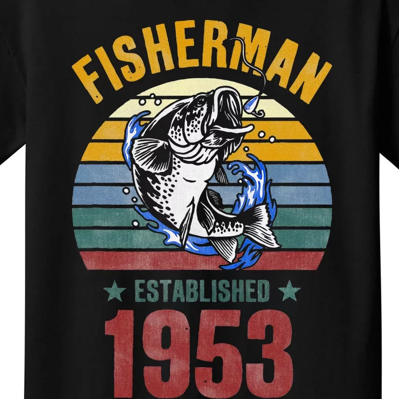 Gift For 67 Years Old Fishing Fisherman 1953 67th Birthday Kids T-Shirt