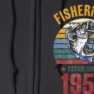 Gift For 67 Years Old Fishing Fisherman 1953 67th Birthday Full Zip Hoodie