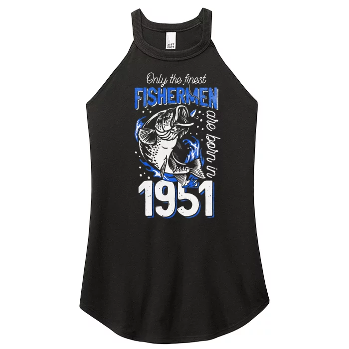 Gift For 69 Years Old Fishing Fisherman 1951 69th Birthday Women’s Perfect Tri Rocker Tank