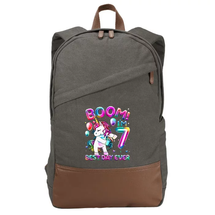 Gifts For 7th Birthday Party 7 Years Old Flossing Unicorn Cotton Canvas Backpack