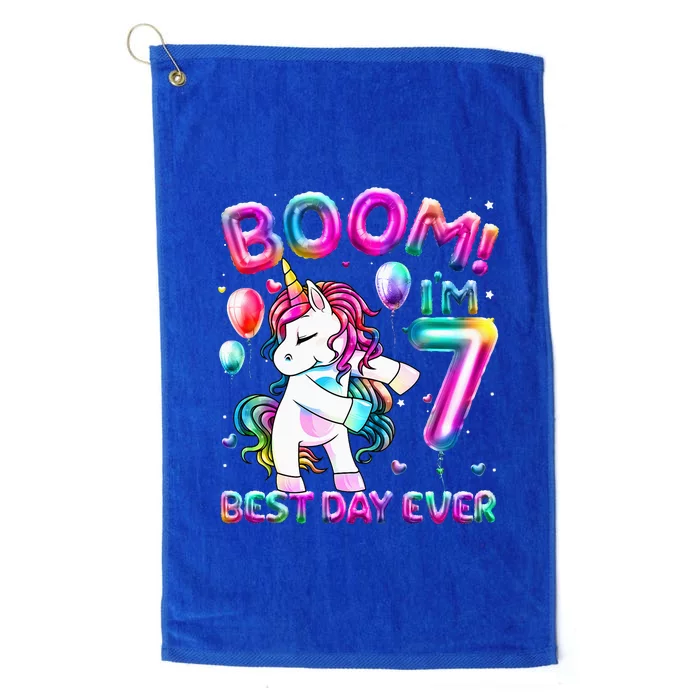 Gifts For 7th Birthday Party 7 Years Old Flossing Unicorn Platinum Collection Golf Towel