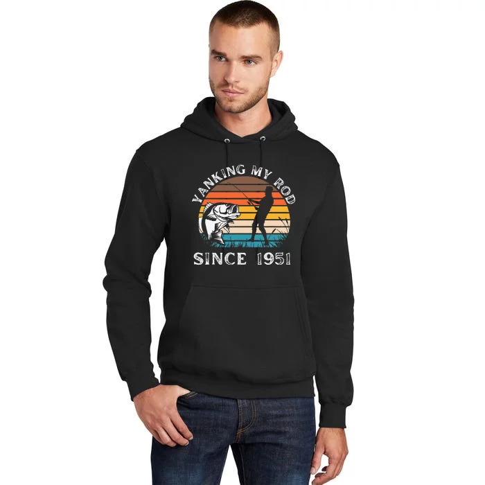 Gift For 70 Year Old Fisherman Fishing 1951 70th Birthday Tall Hoodie