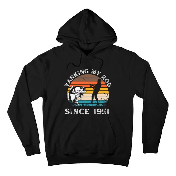 Gift For 70 Year Old Fisherman Fishing 1951 70th Birthday Tall Hoodie