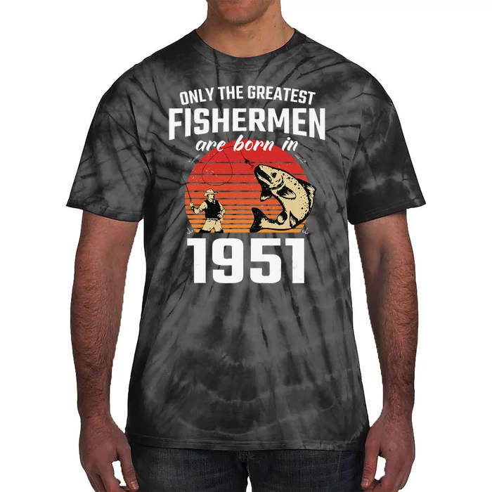 Gift For 71 Year Old Fishing Fisherman 1951 71th Birthday Tie-Dye T-Shirt