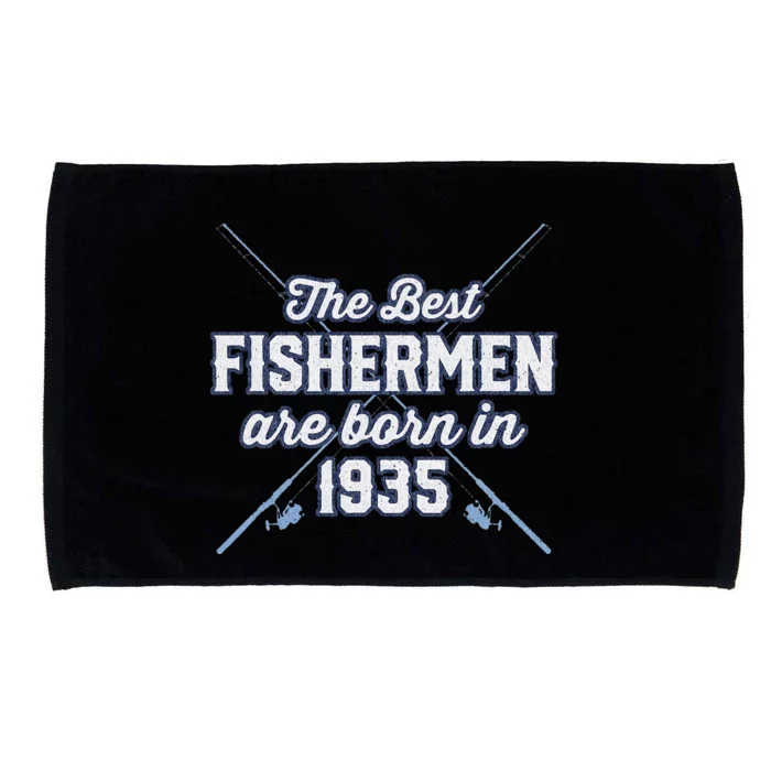 Gift For 85 Year Old Fishing Fisherman 1935 85th Birthday Microfiber Hand Towel