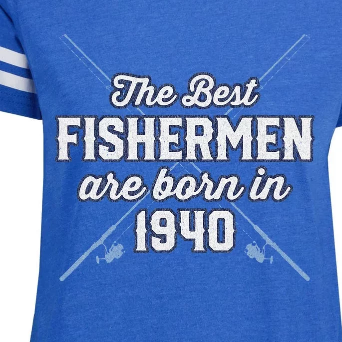 Gift For 81 Year Old Fishing Fisherman 1940 81st Birthday Enza Ladies Jersey Football T-Shirt