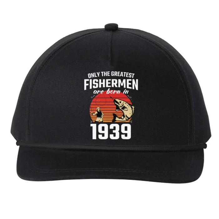 Gift For 83 Year Old Fishing Fisherman 1939 83th Birthday Snapback Five-Panel Rope Hat