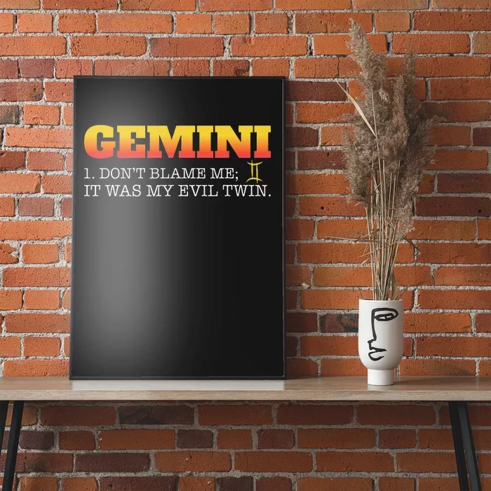 Gemini Facts Astrology Twin Horoscope Zodiac Sign Birthday Poster