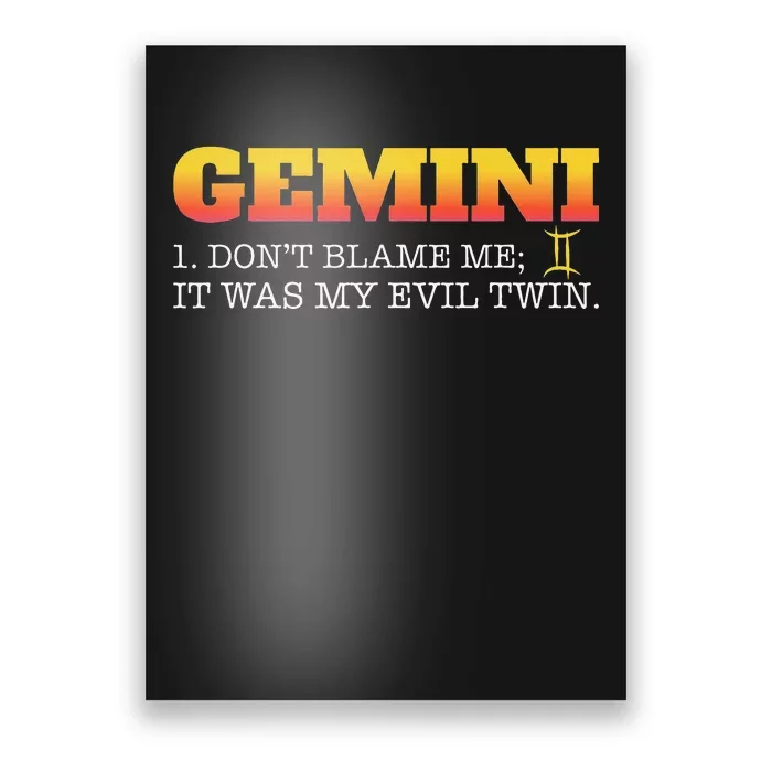 Gemini Facts Astrology Twin Horoscope Zodiac Sign Birthday Poster