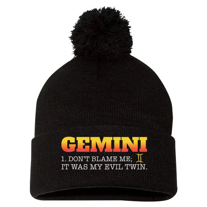 Gemini Facts Astrology Twin Horoscope Zodiac Sign Birthday Pom Pom 12in Knit Beanie