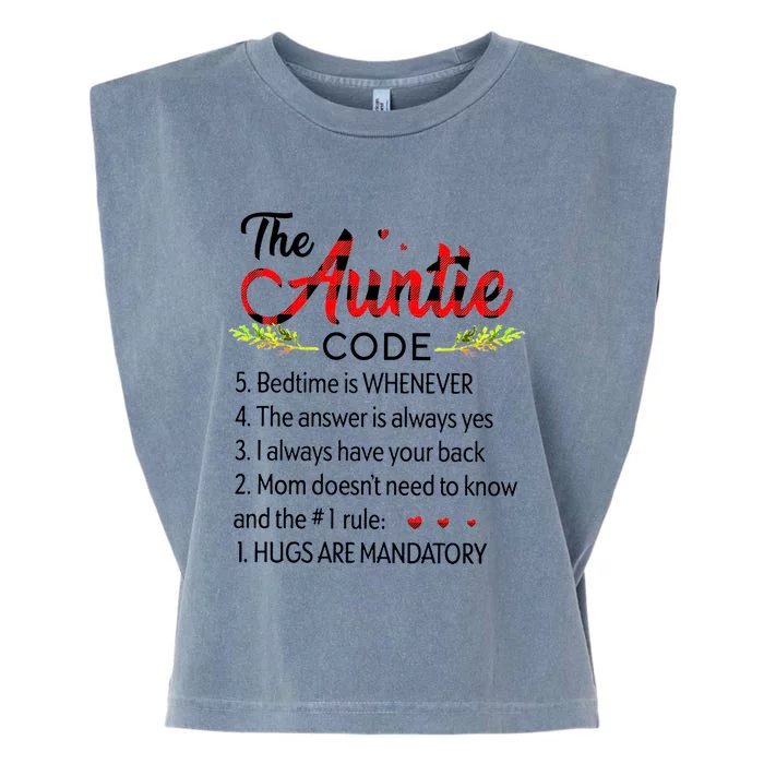 Gift For Aunt Funny Aunmeaningful Gift Auntie Tee The Auntie Code Gift Garment-Dyed Women's Muscle Tee