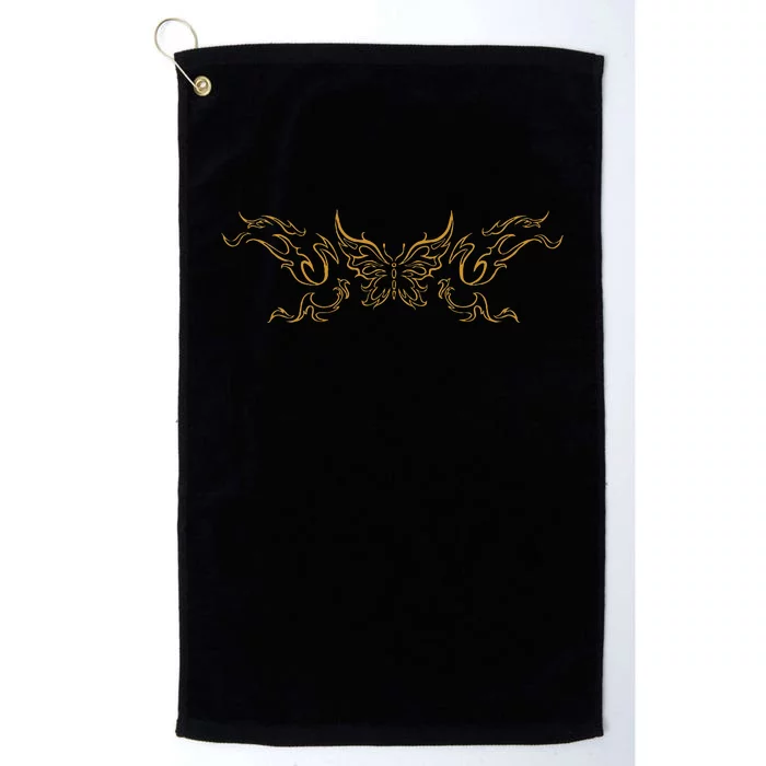 Grunge Fairycore Aesthetic Butterfly Tattoo Goth Platinum Collection Golf Towel