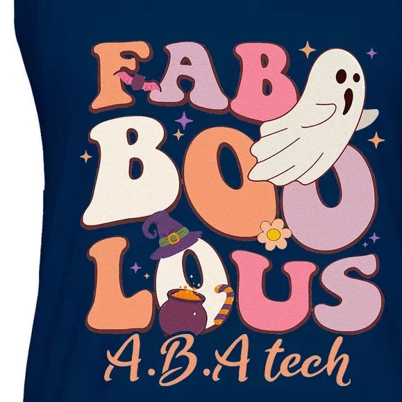 Groovy Faboolous ABA Tech Ghost Spooky Night Halloween Ladies Essential Flowy Tank