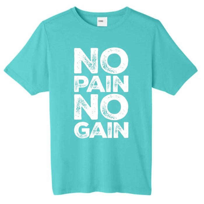 Gym Fitness And Bodybuilding Gift No Pain No Gain Gift ChromaSoft Performance T-Shirt