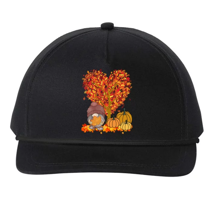 Gnome Fall Autumn Heart Cute Snapback Five-Panel Rope Hat