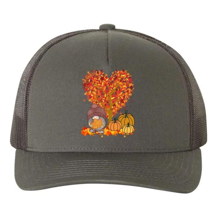 Gnome Fall Autumn Heart Cute Yupoong Adult 5-Panel Trucker Hat