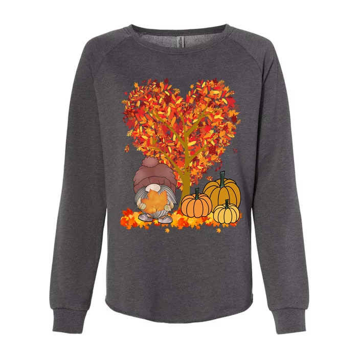 Gnome Fall Autumn Heart Cute Womens California Wash Sweatshirt