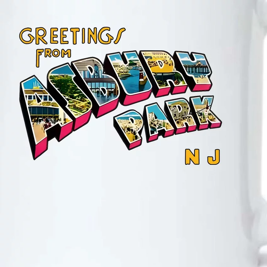 Greetings From Asbury Park NJ 70s Rock Music Retro Black Color Changing Mug