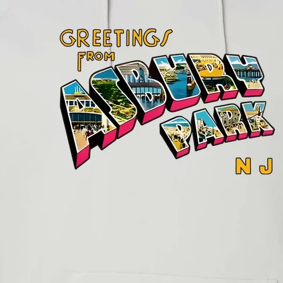 Greetings From Asbury Park NJ 70s Rock Music Retro Performance Fleece Hoodie