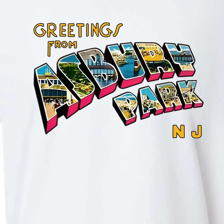 Greetings From Asbury Park NJ 70s Rock Music Retro Sueded Cloud Jersey T-Shirt