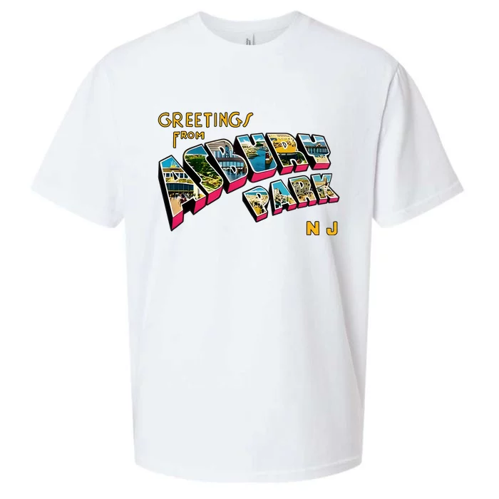 Greetings From Asbury Park NJ 70s Rock Music Retro Sueded Cloud Jersey T-Shirt