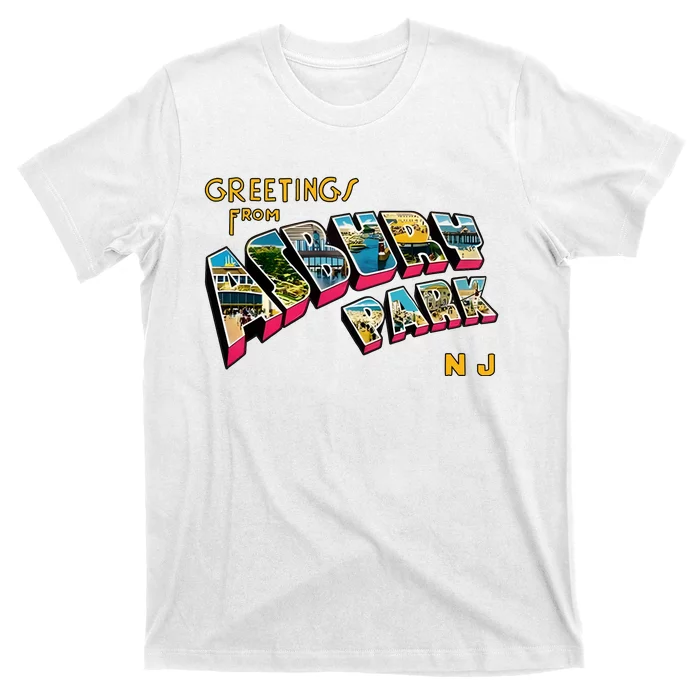 Greetings From Asbury Park NJ 70s Rock Music Retro T-Shirt