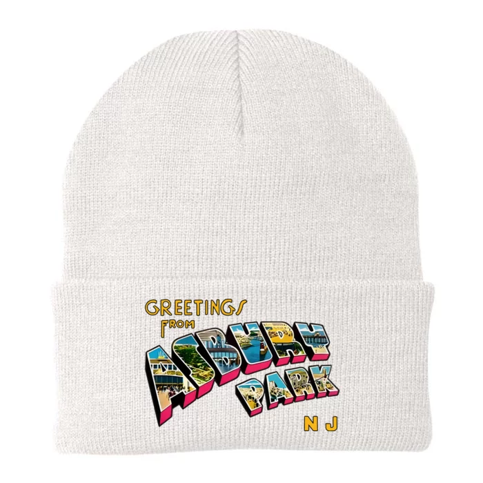 Greetings From Asbury Park NJ 70s Rock Music Retro Knit Cap Winter Beanie