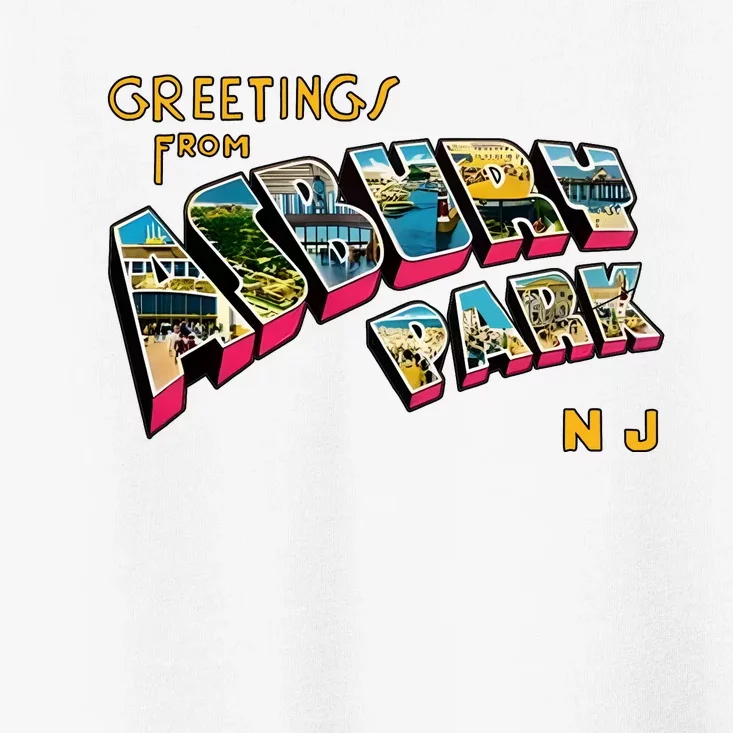 Greetings From Asbury Park NJ 70s Rock Music Retro Toddler T-Shirt