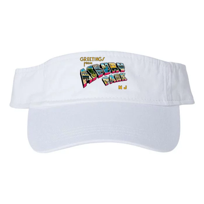 Greetings From Asbury Park NJ 70s Rock Music Retro Valucap Bio-Washed Visor