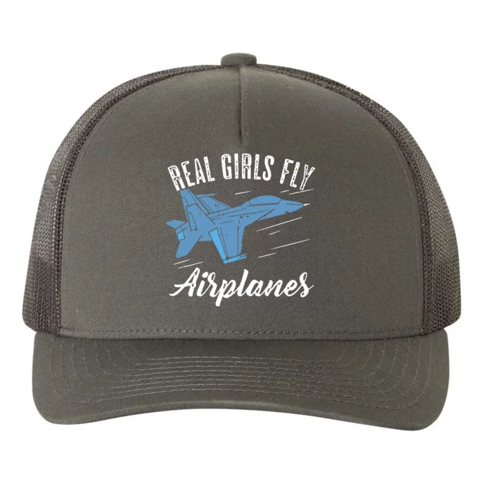 Girl Fly Airplanes Funny Aviation Future Pilot Jet Lovers Yupoong Adult 5-Panel Trucker Hat