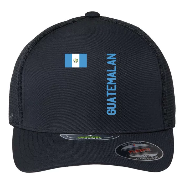 Guatemalan Flag And Guatemala Roots Gift Flexfit Unipanel Trucker Cap