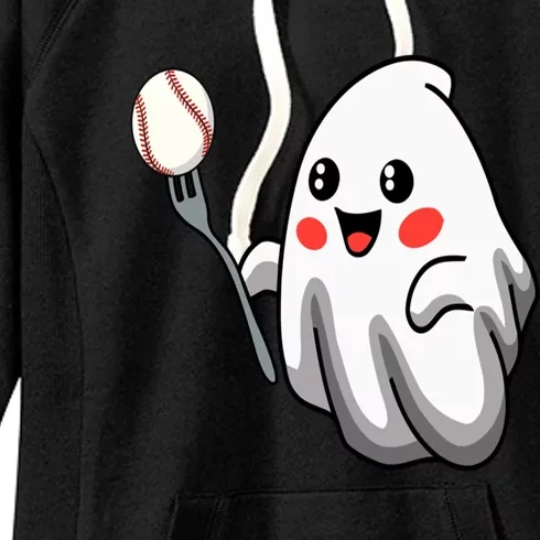 Ghost Forkball Baseball Pitch Fork Ball Strikeout Pitcher Women's Fleece Hoodie