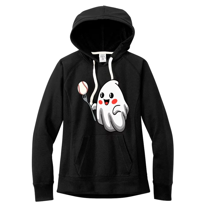 Ghost Forkball Baseball Pitch Fork Ball Strikeout Pitcher Women's Fleece Hoodie