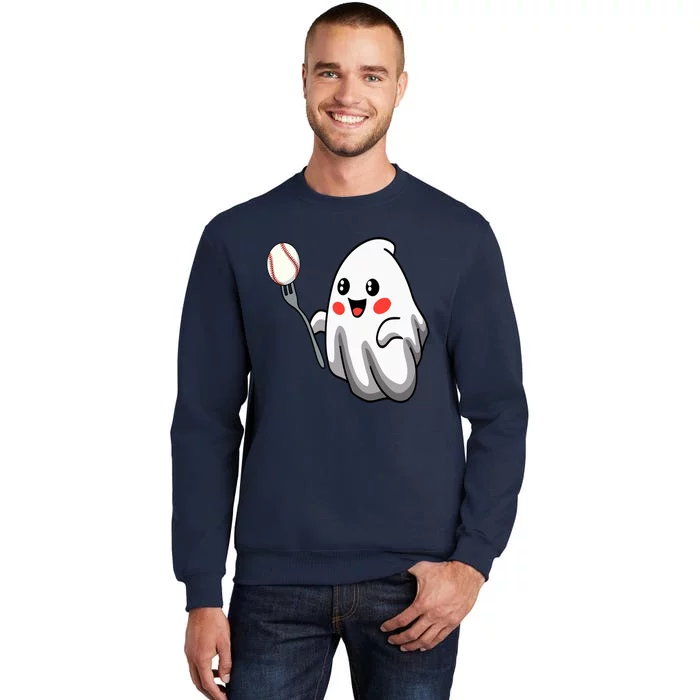 Ghost Forkball Baseball Pitch Fork Ball Strikeout Pitcher Tall Sweatshirt