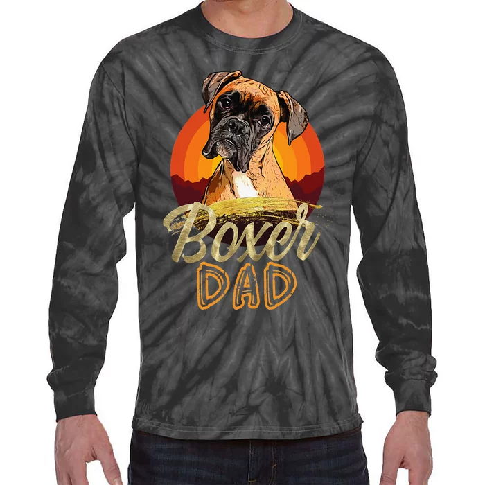 Gift For Boxer Lover Boxer Dad Tie-Dye Long Sleeve Shirt