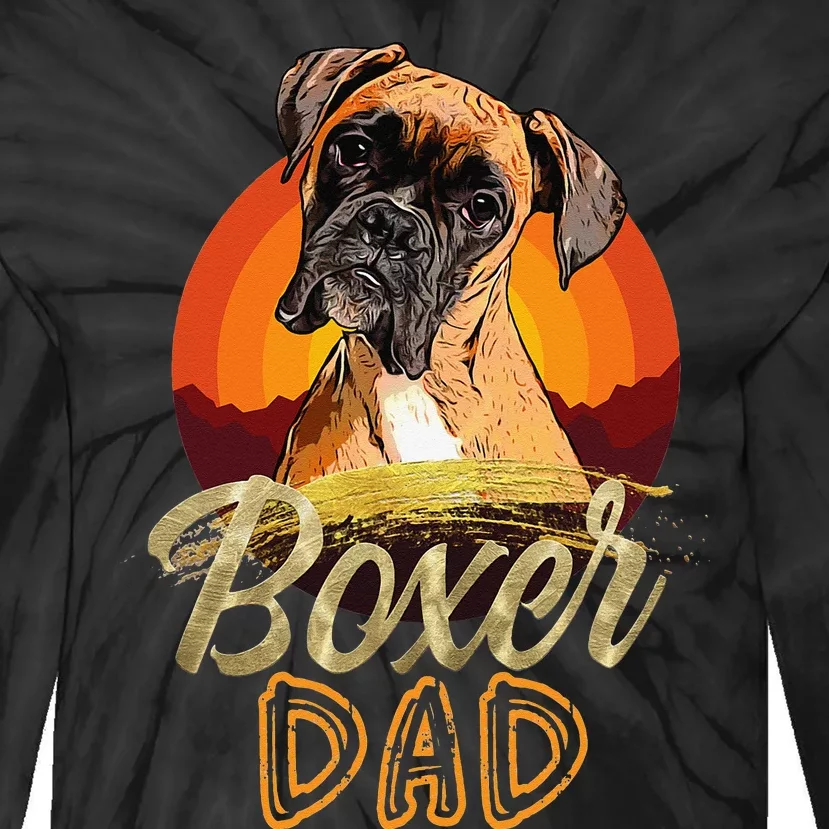 Gift For Boxer Lover Boxer Dad Tie-Dye Long Sleeve Shirt