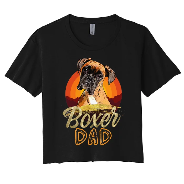 Gift For Boxer Lover Boxer Dad Women's Crop Top Tee