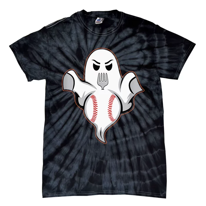 Ghost Forkball Baseball Pitch Fork Ball Strikeout Pitcher Tie-Dye T-Shirt