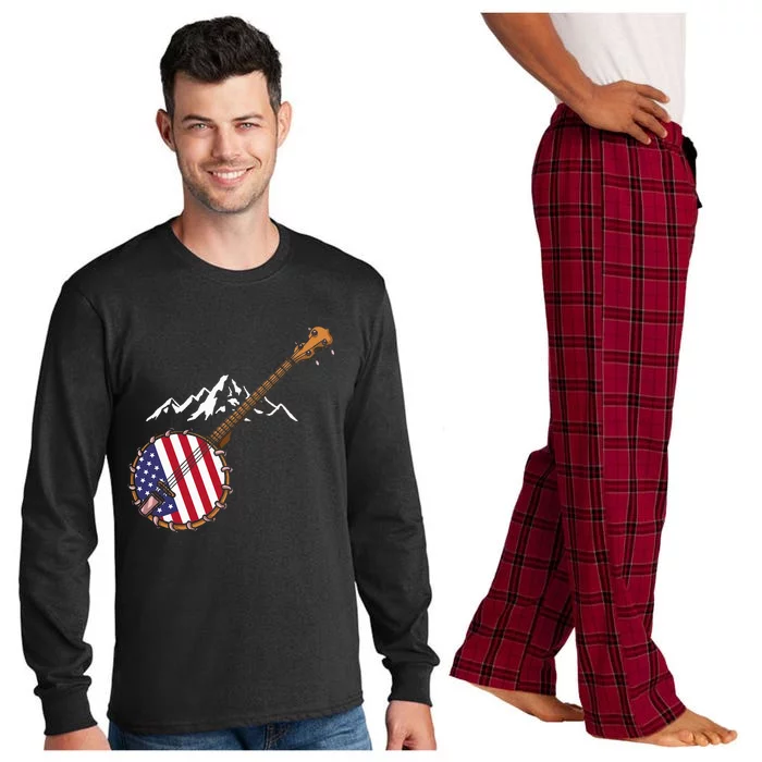 Gifts For Bluegrass Lovers Banjo Mandolin Kentucky Long Sleeve Pajama Set