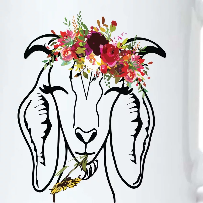 Goats Floral Bandana Headband Farm Animal Goat Graphics Black Color Changing Mug