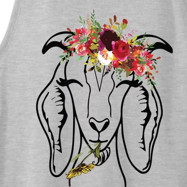 Goats Floral Bandana Headband Farm Animal Goat Graphics Ladies Tri-Blend Wicking Tank