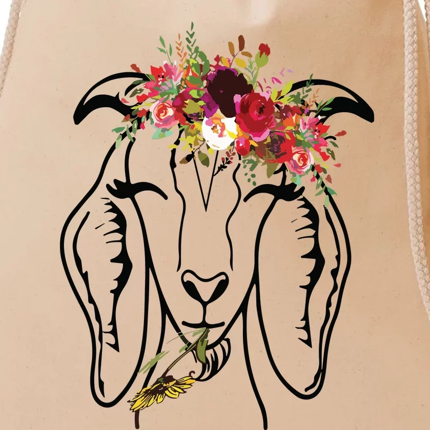 Goats Floral Bandana Headband Farm Animal Goat Graphics Drawstring Bag