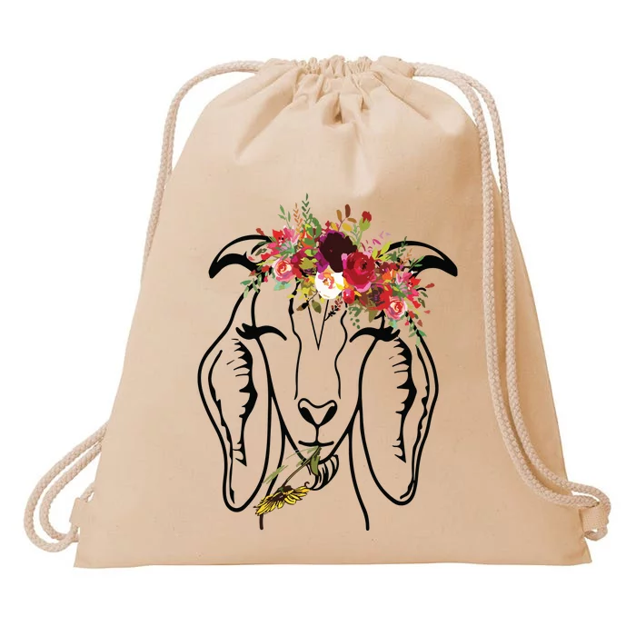 Goats Floral Bandana Headband Farm Animal Goat Graphics Drawstring Bag