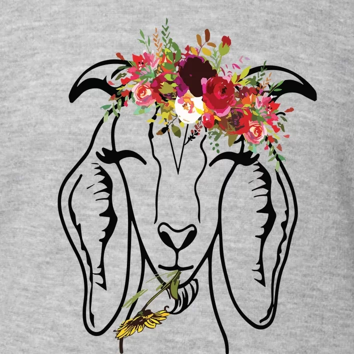 Goats Floral Bandana Headband Farm Animal Goat Graphics Toddler Sweatshirt