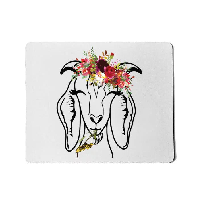 Goats Floral Bandana Headband Farm Animal Goat Graphics Mousepad