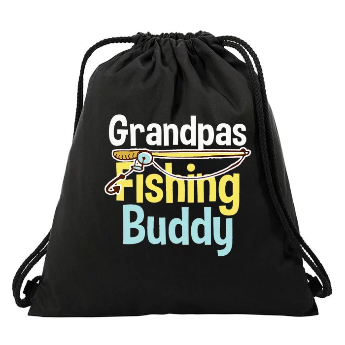 Grandpa's Fishing Buddy Fishing Drawstring Bag