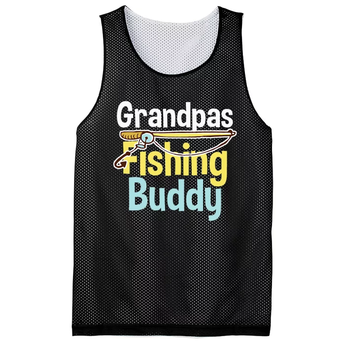 Grandpa's Fishing Buddy Fishing Mesh Reversible Basketball Jersey Tank